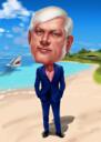 Caricatura di un uomo d'affari in vacanza