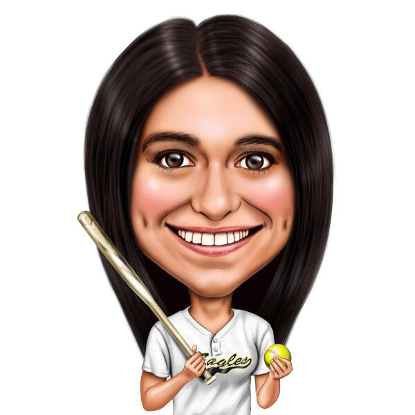 Softball-karikatyyri pitomaila