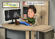 Barevná karikatura celého těla s vlastním pozadím