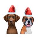 Group Christmas Dog Caricature