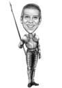Any Cartoons Character Caricature - Black and White, Full Body