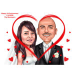 Caricatură personalizată pentru aniversarea a 1 an de nuntă
