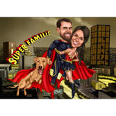 Superhero Couple with Pet