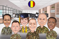 Custom Farewell Team Cartoon Portrait