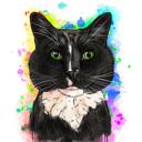 Portret caricatural de pisică Tuxedo din fotografie