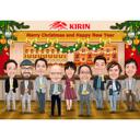 Custom Happy New Year Caricature Holiday Card