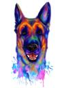 German Shepherd Caricature Portrait from Photo