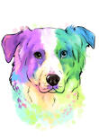 Portrait+de+chien+aquarelle+pastel+%C3%A0+partir+de+photos