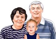 Ritratto realistico di famiglia caricaturale