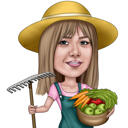Caricatura de jardinagem: desenho de jardim vegetariano