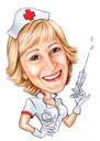 Karikatura vedoucí zdravotní sestry