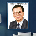 Portret de bărbat personalizat din fotografie pe pânză pentru cadou de Ziua Tatălui