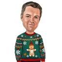 Ugly Christmas Sweater Cartoon Portrait