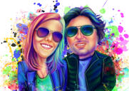 Pastel Watercolor Couple