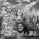 Mount Rushmore Cartoon Portrait Drawing from Photos