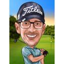 Caricatura de regalo de cumpleaños de golfista