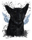 Retrato Memorial de Cachorro com Asas de Anjo