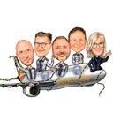 Caricature d'avion - Groupe sur un dessin animé d'avion