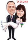 Caricatura de aniversario de bodas con texto