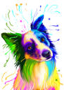 Portrait de chien aquarelle A4 Poster Print