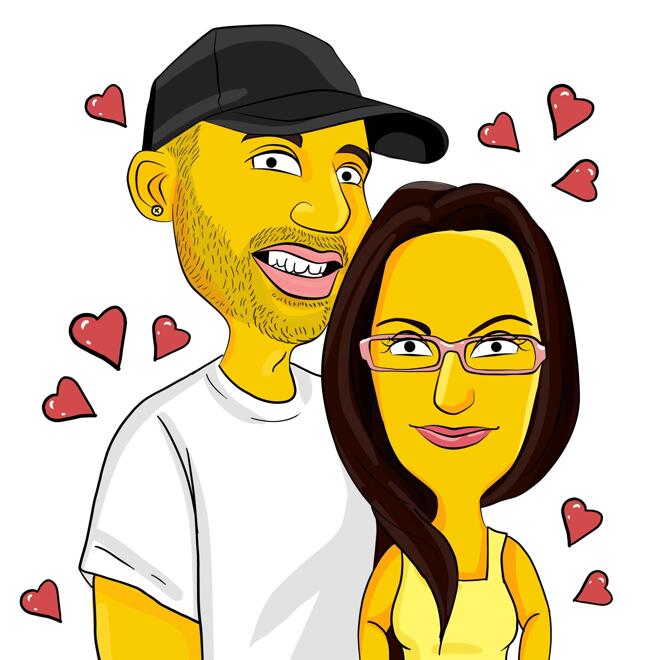 Yellow Faces Couple
