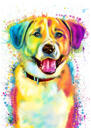Retrato de perro de servicio a partir de fotografías - Estilo acuarela