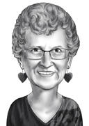 Grandma+Caricature+in+Black+and+White+Style