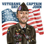 Caricatura personalizada del Día de los Veteranos