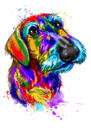 Memorial Fox Terrier Aquarell-Karikatur von Fotos mit Heiligenschein