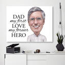 Custom Hand Drawn Father Cartoon Portrait in Colored Digital Style on Poster
