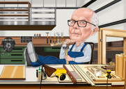 Woodworker Caricature Drawing