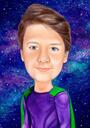 Superheld Kid-karikatuur van foto's in digitale stijl