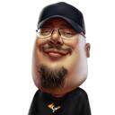 Boss pārspīlēts karikatūras zīmējums