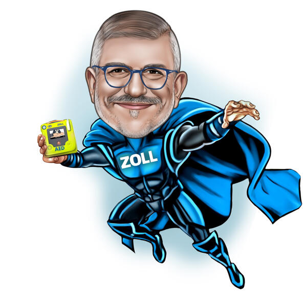Caricatura personalizada de super-herói
