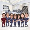 Office Staff Caricature Drawing from Photo