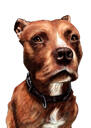 Staffordshire Bull Terrier tegneserieportræt i farvestil fra foto