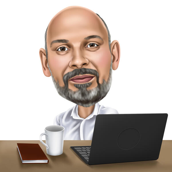 Retrato personalizado de escritório em estilo cartoon a partir de foto
