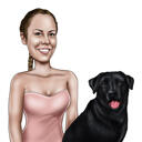 Dueño con retrato de mascota