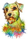 Retrato de arco-íris de cachorro Schnauzer miniatura