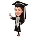Caricatura de regalo de graduación de cuerpo entero a partir de una foto