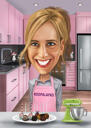 Cooking Caricature Portrait from Photos in Colored Style