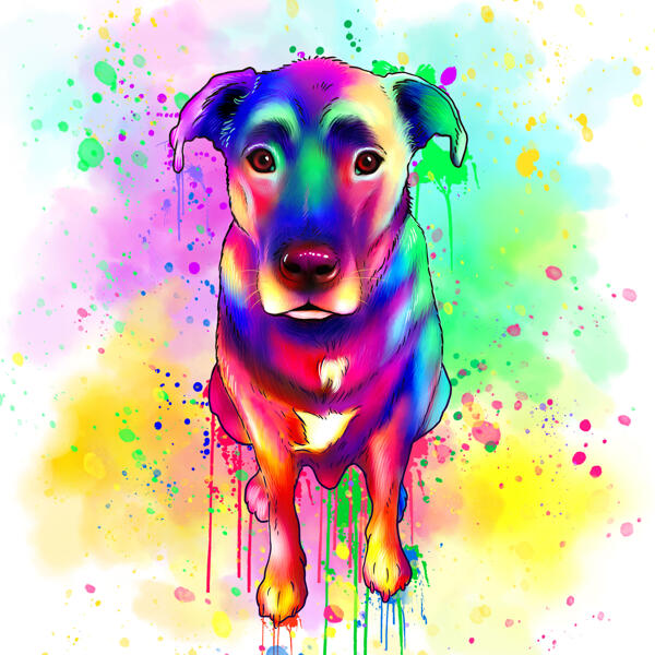 Portrait de chien en pied à l'aquarelle