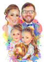 Desen de familie în acuarelă pastel