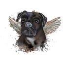Памятный портрет собаки-боксера в естественных акварельных тонах с персонализированного фото
