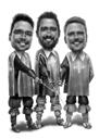 Black and White Caricature: Custom Group Drawing