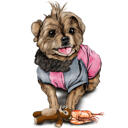 Portrét psa ve stylu přírodního akvarelu z fotografií bez cákance na pozadí