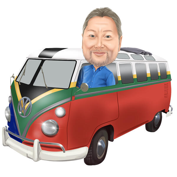 كاريكاتير الحافلة: هدية مخصصة للسائق
