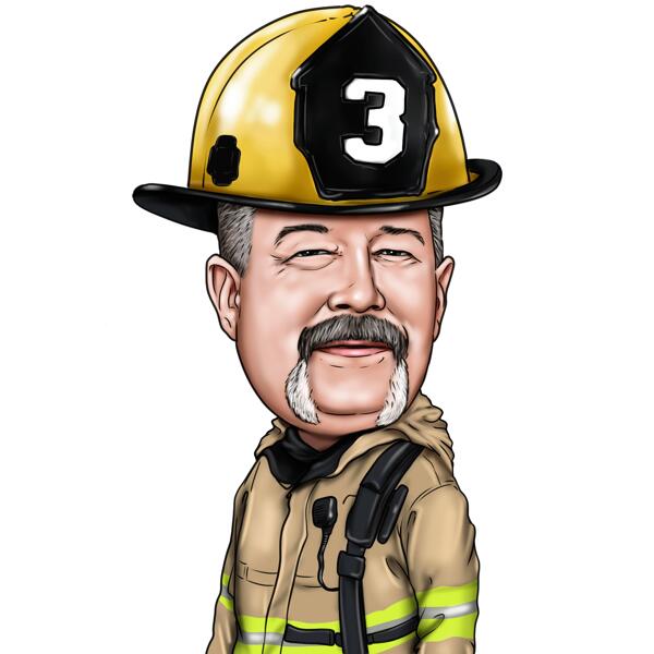 Firefighter Caricature Portrait