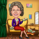 Cartoon Man met Geld