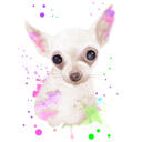 Valge koera multikas akvarellistiilis portree fotolt